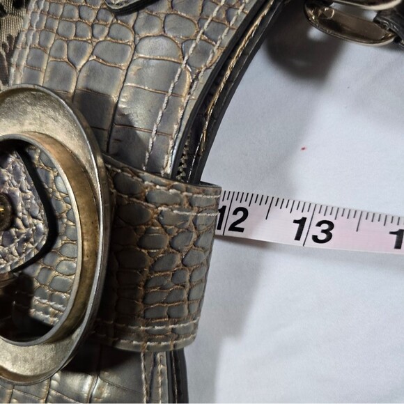 RARE- Vintage Y2K Guess Large Tapestry Cloth Alligator Print Handbag - Picture 10 of 12